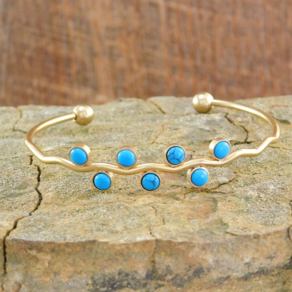 Turquoise Wave Cuff Bracelet
